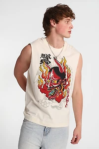 Arsenic Horned Devil Graphic Tank Top - White /