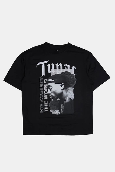 Mens Tupac Oversized T-Shirt - Black /