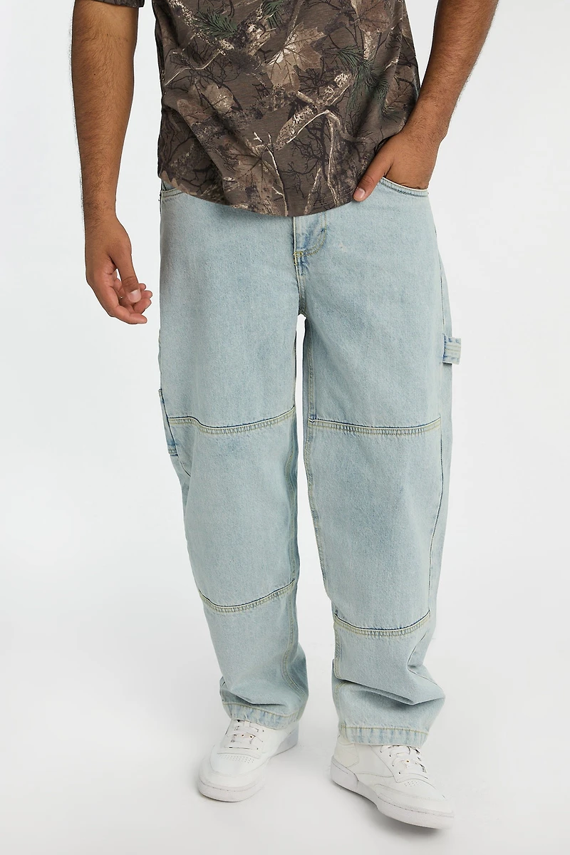 Mens Cut & Sew LSW Carpenter Jeans - Light Denim Blue /