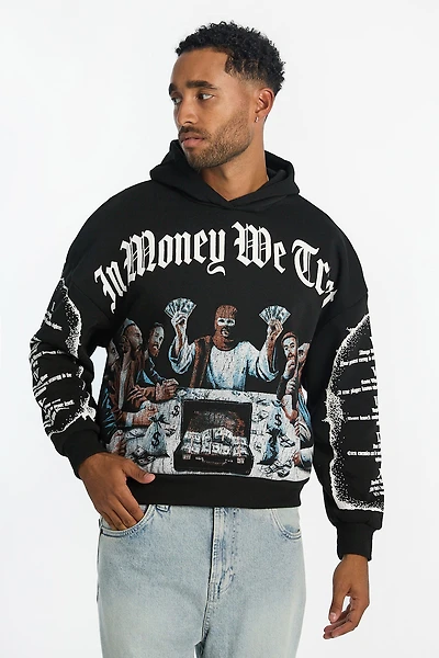 Mens Crooks & Castles Trust Money Hoodie - Black /