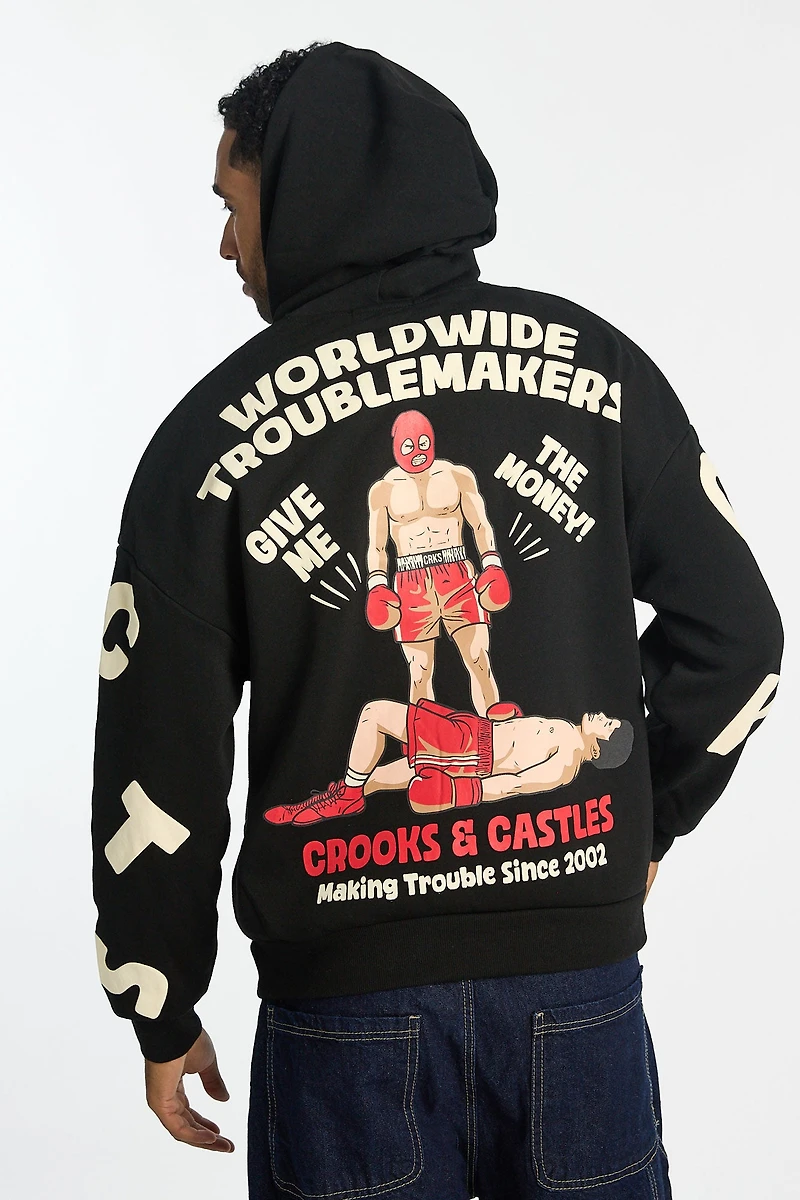 Mens Crooks & Castles Boxing Hoodie - Black /