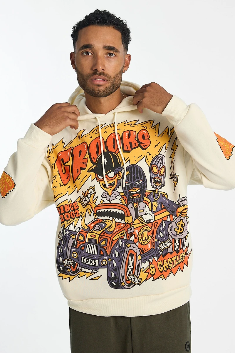 Mens Crooks & Castles Graphic Hoodie - Natural /