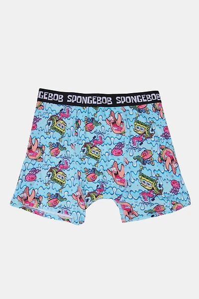 Mens SpongeBob & Patrick Boxer Brief - Blue /
