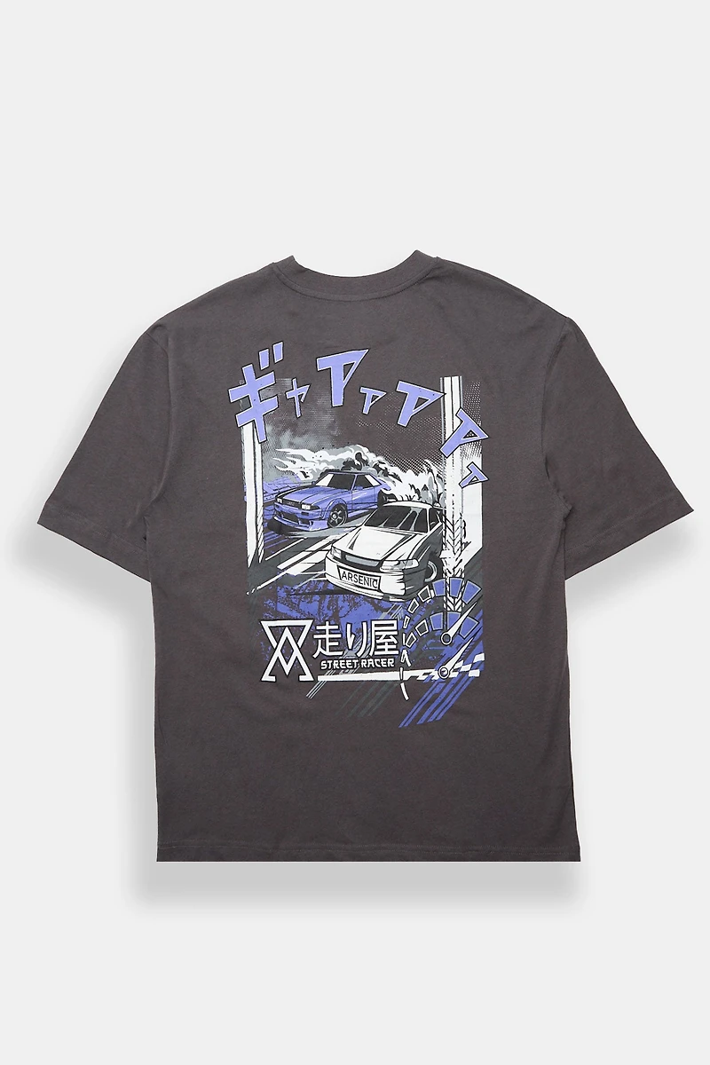 Arsenic Street Racer Graphic Oversized Tee - /