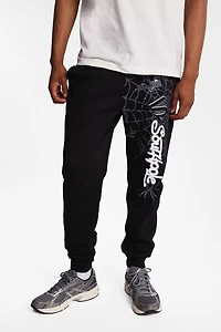 Southpole Spider Web Graphic Fleece Jogger - Black /