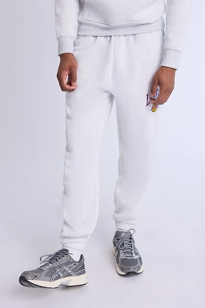 Mens LA Lakers Logo Sweatpant - Heather Grey /