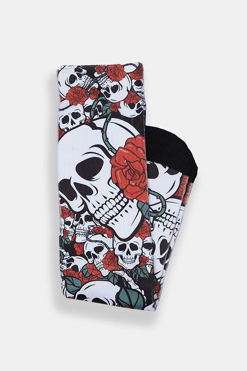 Zoo York Skulls & Roses Printed Crew Sock - Multi / O/S