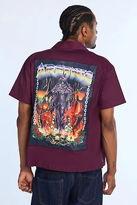 Arsenic Mens Burning Reaper Twill Button-Up - /