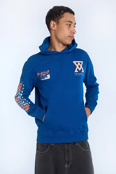 Arsenic Mens Racing Graphic Hoodie - Blue /