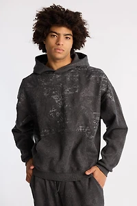 Arsenic Eagle Graphic Washed Boxy Hoodie - Black /