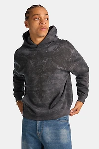 Arsenic Cross Washed Boxy Hoodie - Dark Grey /