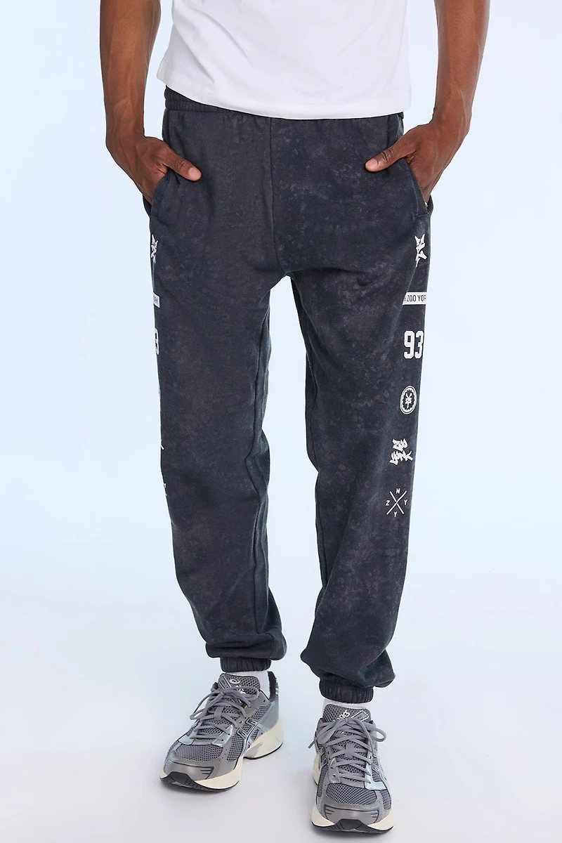 Zoo York Mens Allover Print Sweatpant - Black /