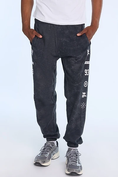 Zoo York Mens Allover Print Sweatpant - Black /