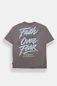 Southpole Faith Over Fear Embroidered Graphic Tee - /