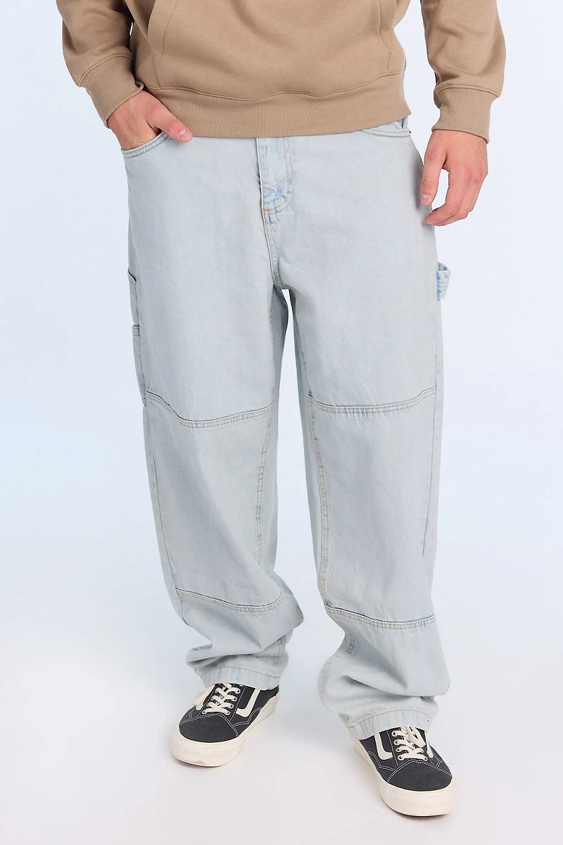 Mens Cut & Sew LSW Carpenter Jeans - Light Denim Blue /