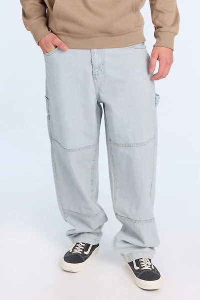 Mens Cut & Sew LSW Carpenter Jeans - Light Denim Blue /