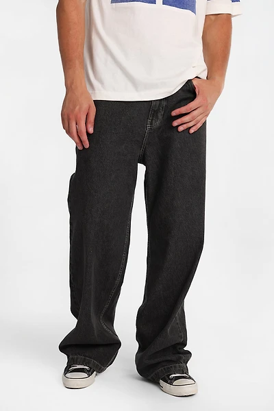 Washed Black Ultra-Baggy Jeans - /