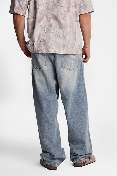 Embroidered Skater Jeans - Light Denim Blue /