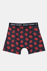 Zoo York Mens Red Lips Boxer Brief - Black /