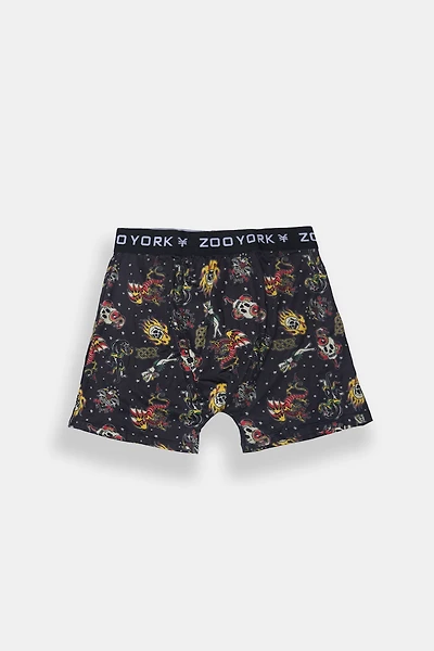 Zoo York Mens Tattoo Print Boxer Brief - Black /