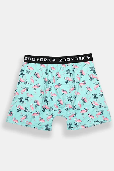 Zoo York Mens Flamingos & Palm Trees Boxer Brief - Green /