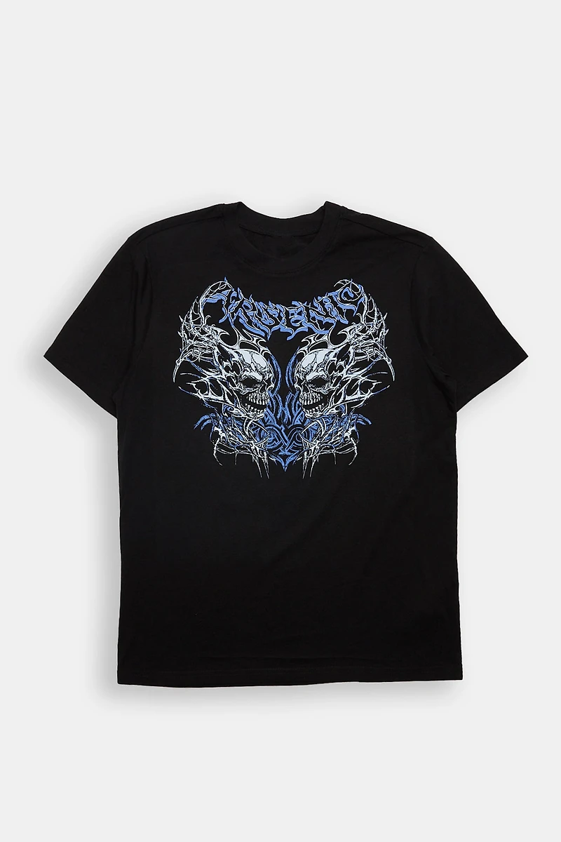 Arsenic Chrome Skulls Graphic Tee - Black /