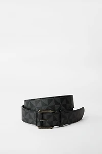 Black & Grey Checkered Belt - /