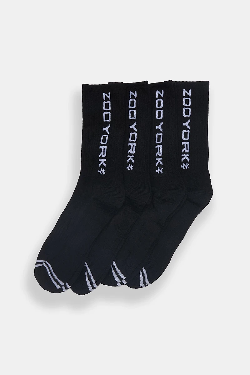 Zoo York Mens 4-Pack Athletic Crew Socks - / O/S