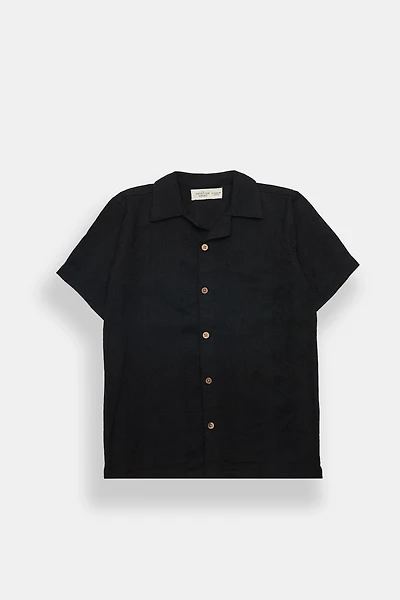 Youth Textured Striped Button-Up Shirt - /