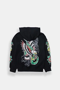 Arsenic Youth Leopard & Eagle Graphic Hoodie - /