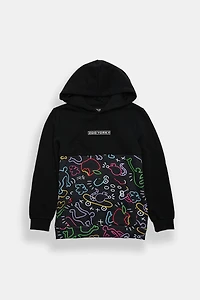 Zoo York Youth Doodle Colour Block Hoodie - Black /