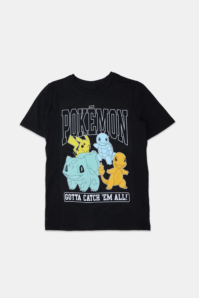 Youth Pokémon Catch 'Em All T-Shirt - Black /