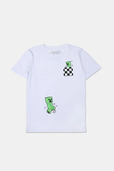 Youth Minecraft Graphic T-Shirt - White /