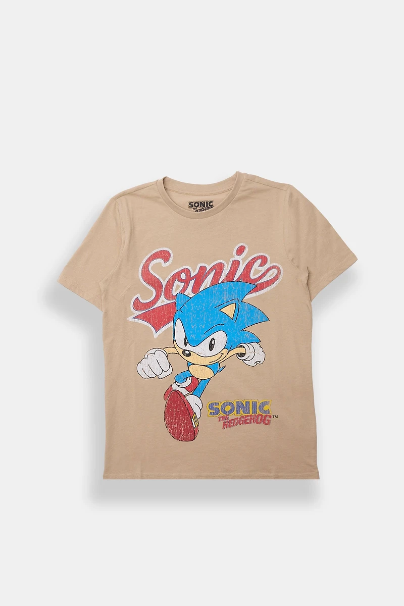 Youth Sonic The Hedgehog Graphic Tee - Tan /