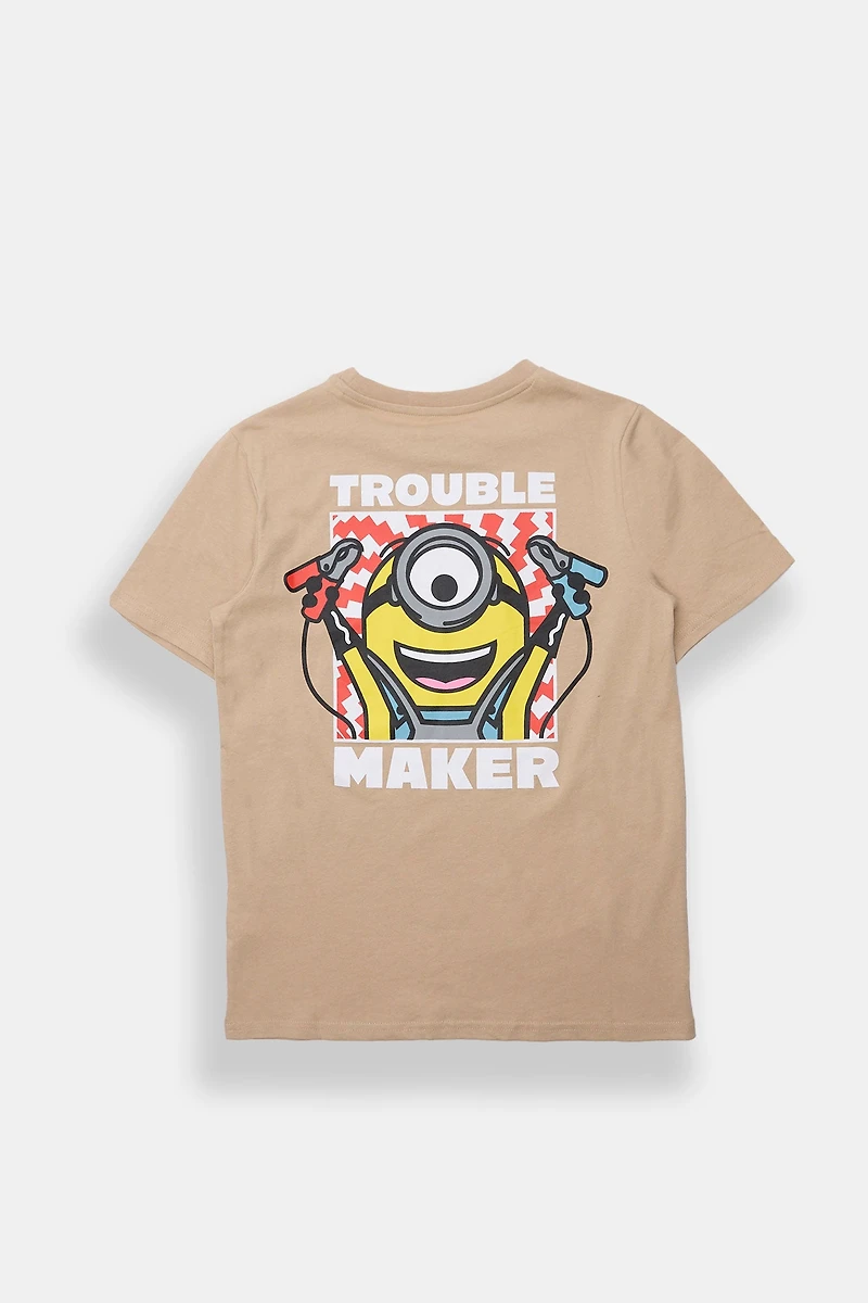 Youth Minions Graphic Tee - Tan /