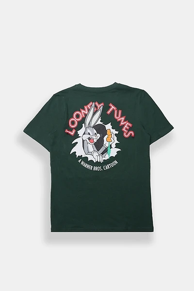 Youth Looney Tunes Bugs Bunny Graphic Tee - Green /