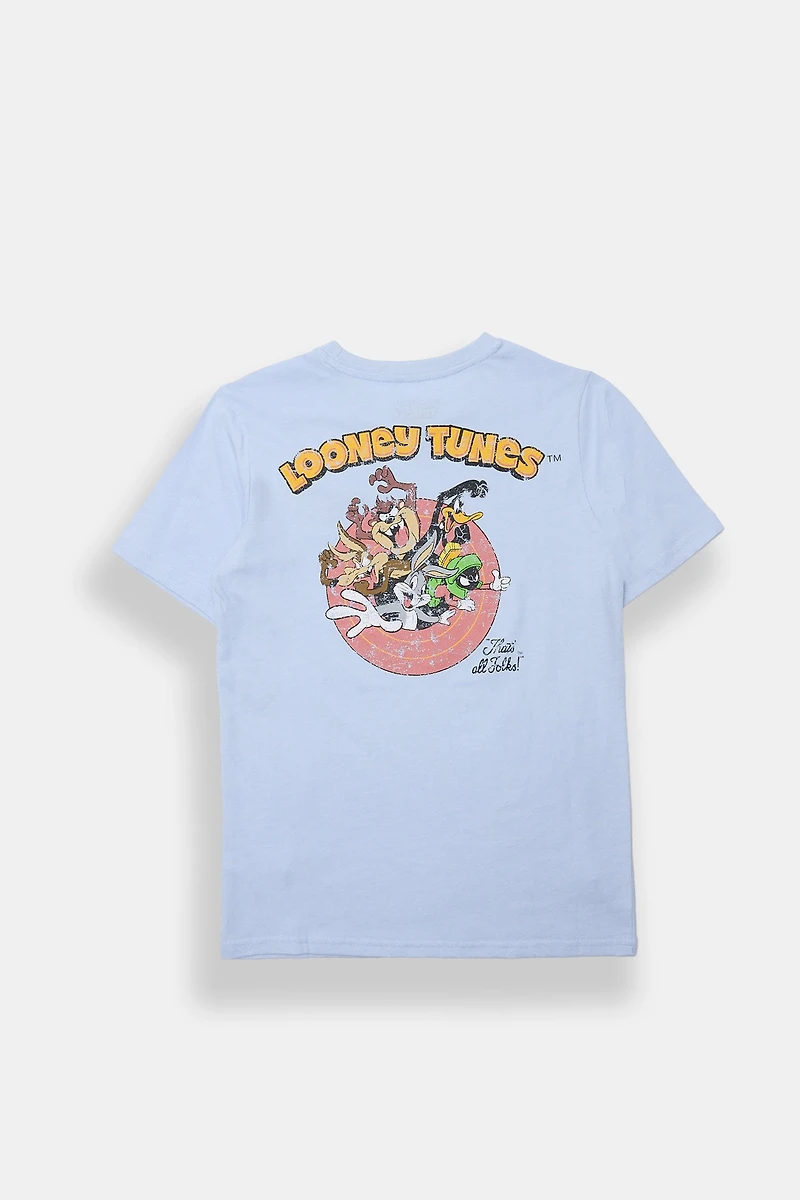 Youth Looney Tunes Portal Graphic Tee - Baby Blue /
