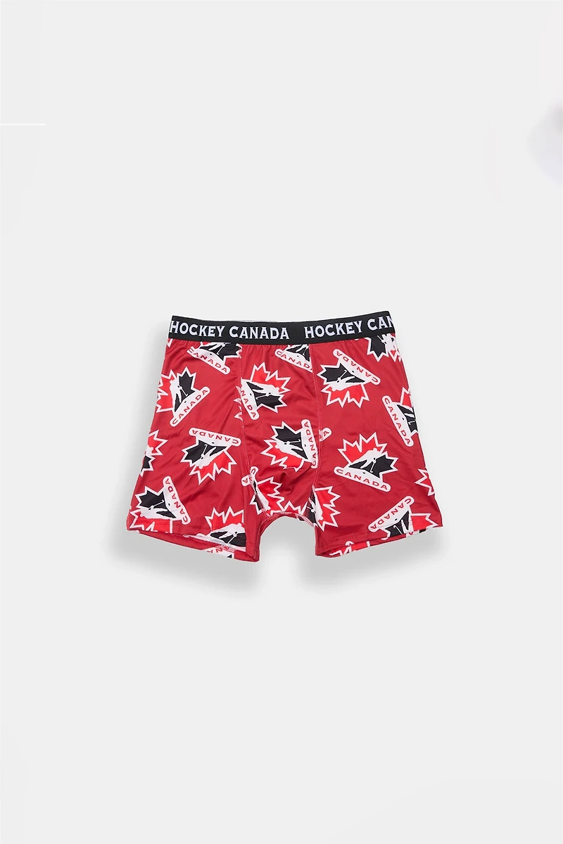 Youth Hockey Canada Printed Boxer Briefs - Red /