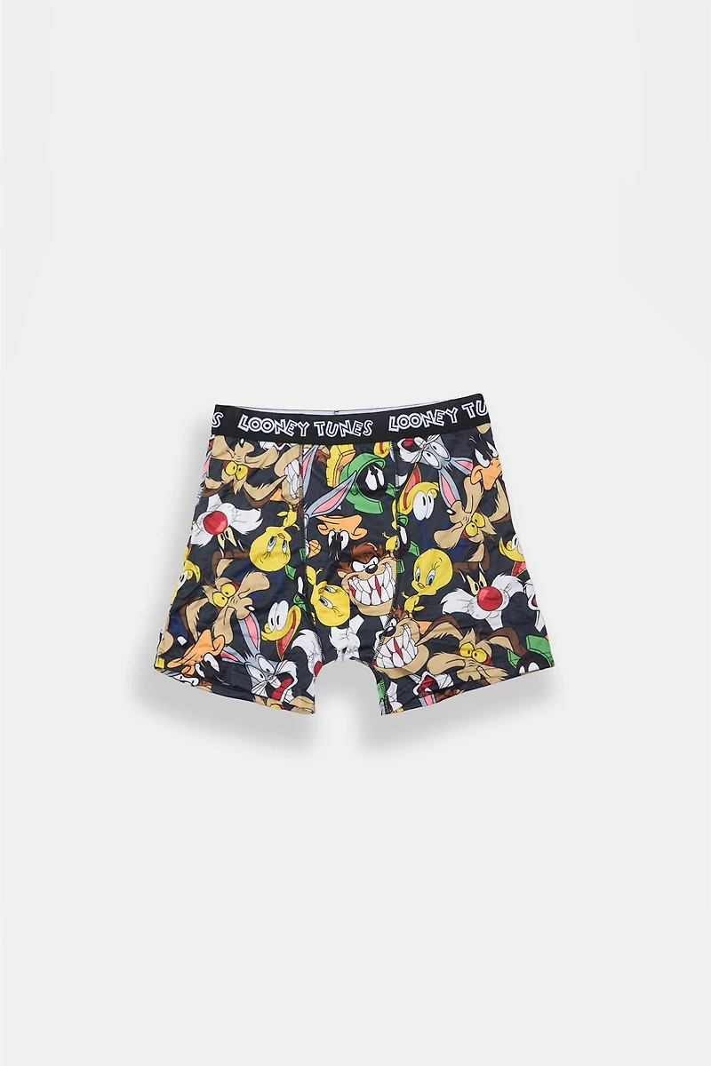 Youth Looney Tunes Printed Boxer Briefs - Black /