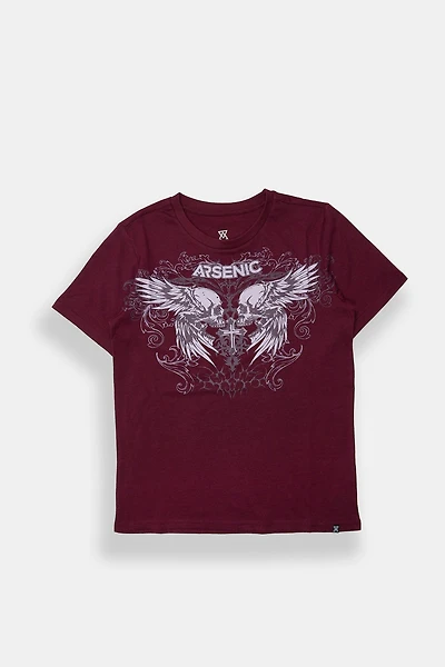 Arsenic Youth Winged Skulls Graphic Tee - /
