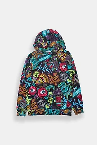 Zoo York Youth Allover Graffiti Print Hoodie - /