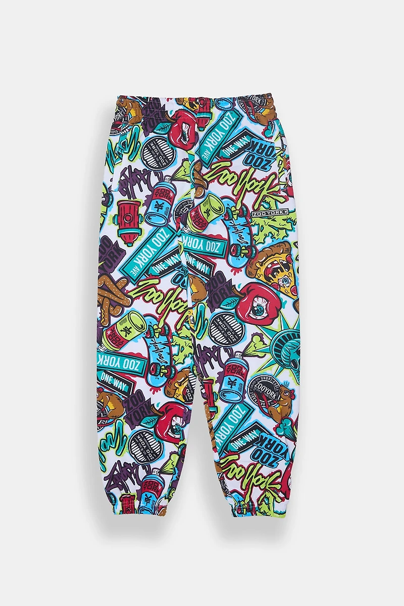 Zoo York Youth Allover Graffiti Print Sweatpant - /