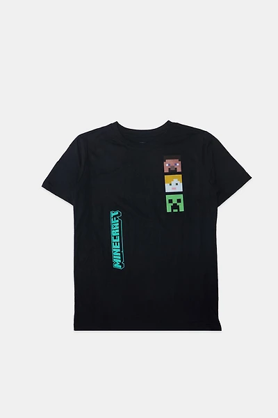 Youth Minecraft Graphic T-Shirt - Black /