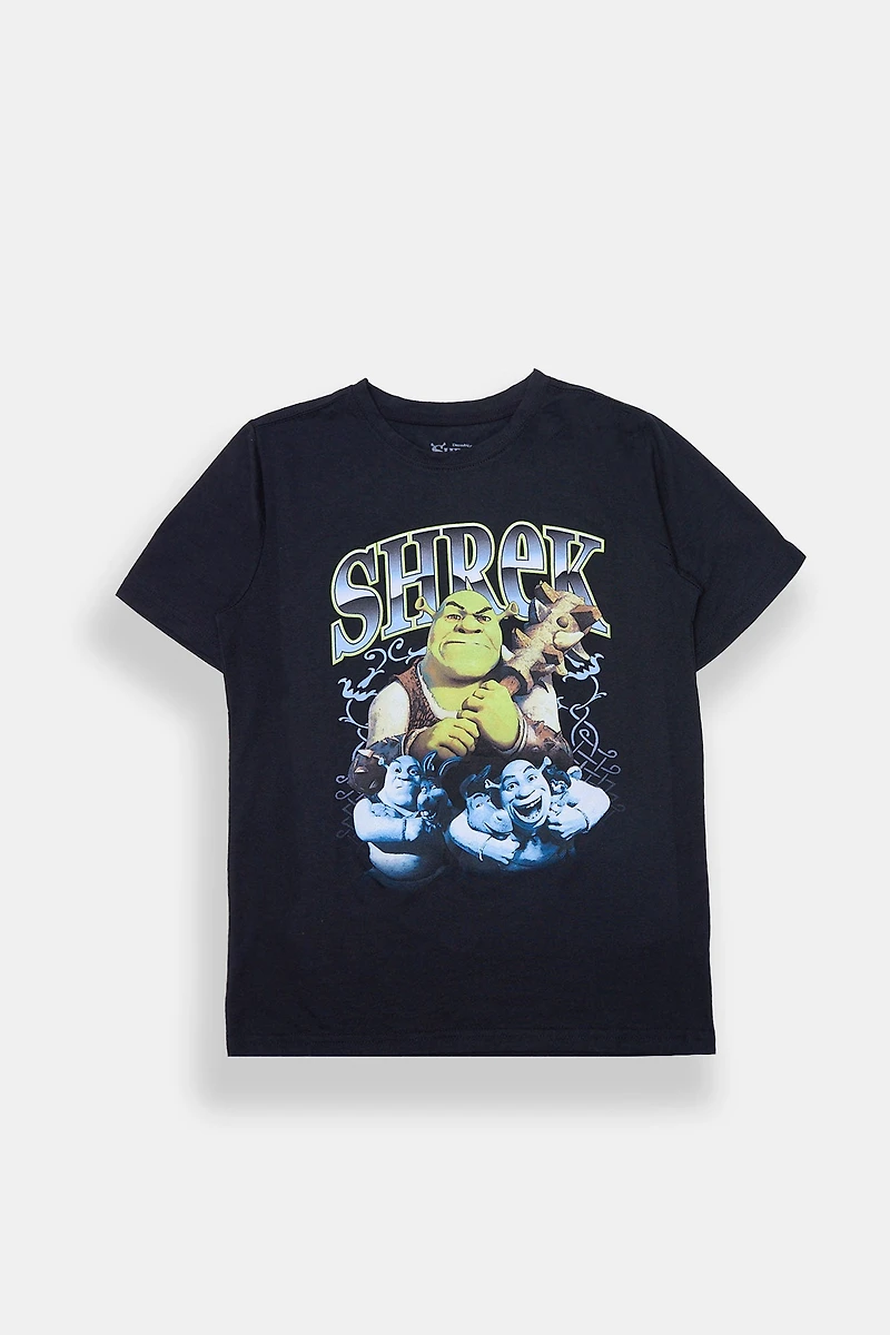 Youth Shrek Graphic T-Shirt - Black /