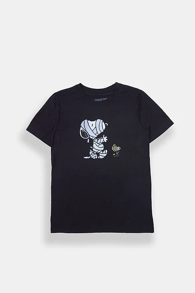 Youth Snoopy & Woodstock Mummies Graphic T-Shirt - Black /