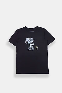 Youth Snoopy & Woodstock Mummies Graphic T-Shirt - Black /