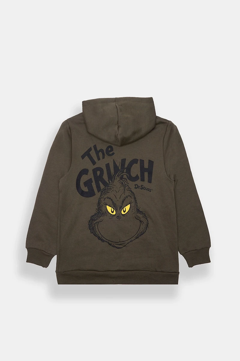 Youth The Grinch Graphic Hoodie - Dark Green /