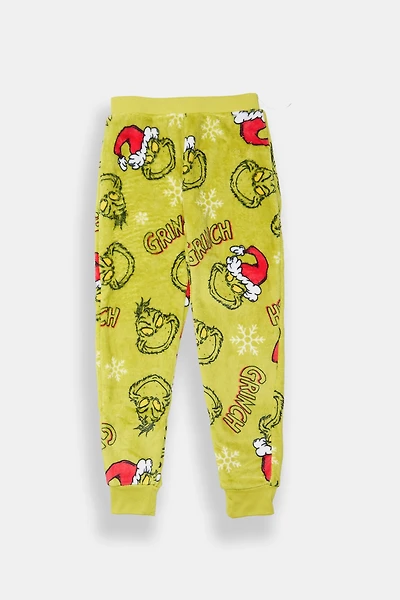 Youth The Grinch Green Plush Pajama Pant - /