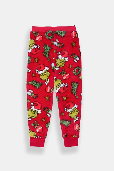 Youth The Grinch Red Plush Pajama Pant - /