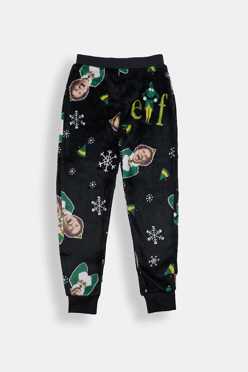 Youth Elf Plush Pajama Pant - Black /